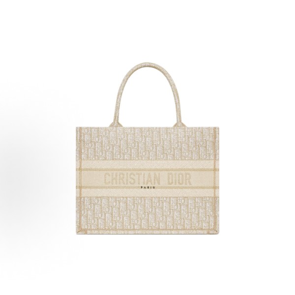 DIOR BookTote Oblique printed Tote bag, Tote shopping bag, medium-sized handbag, women\'s gold